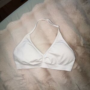 Alphalete amplify white halter neck sports bra